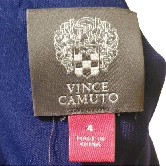 Vince Camuto Dress Blue Chiffon Trapeze Swing Cocktail Dress Size 4 - Picture 7 of 9